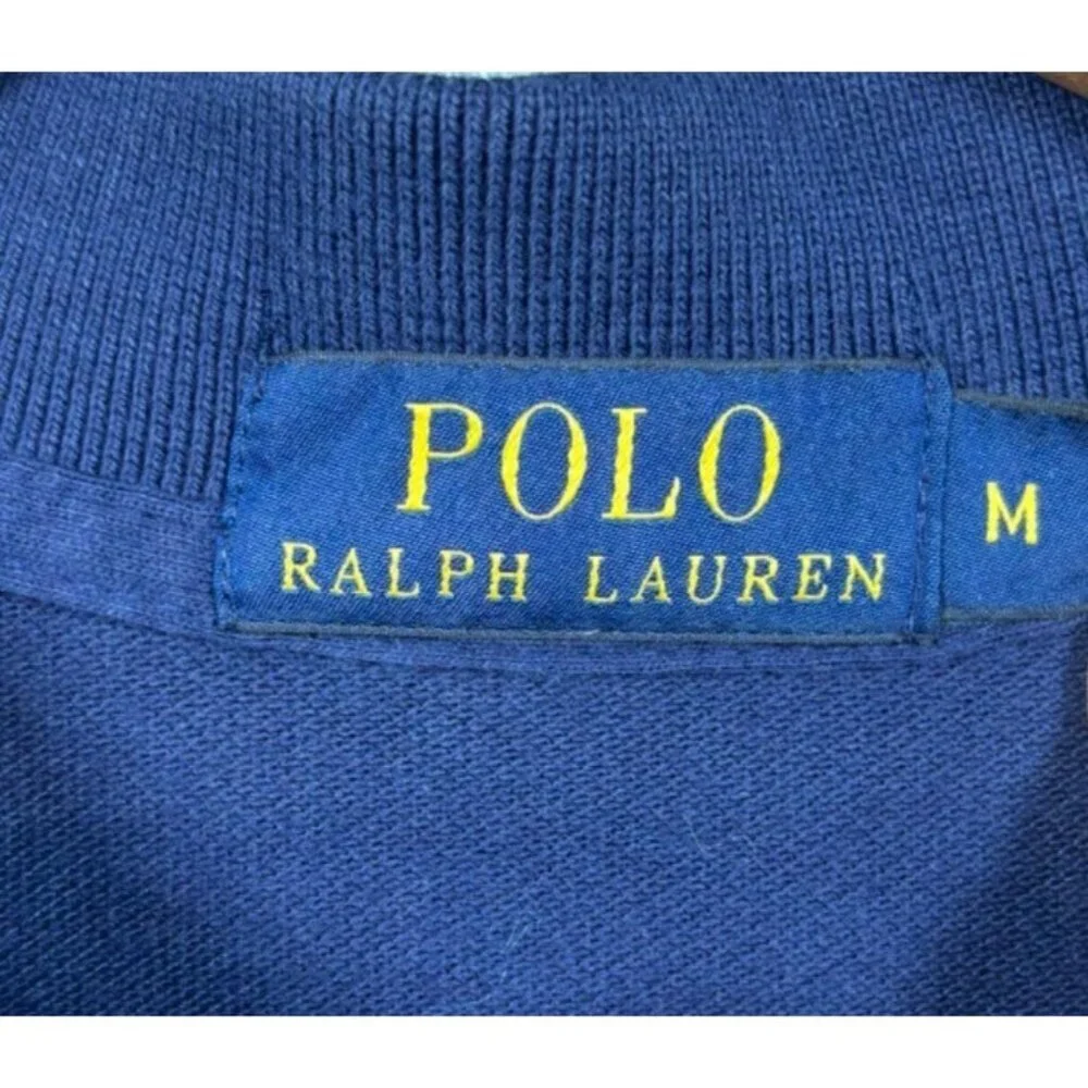 Ralph Lauren Polo Shirt Mens M Blue Cotton Logo Preppy Classic‎